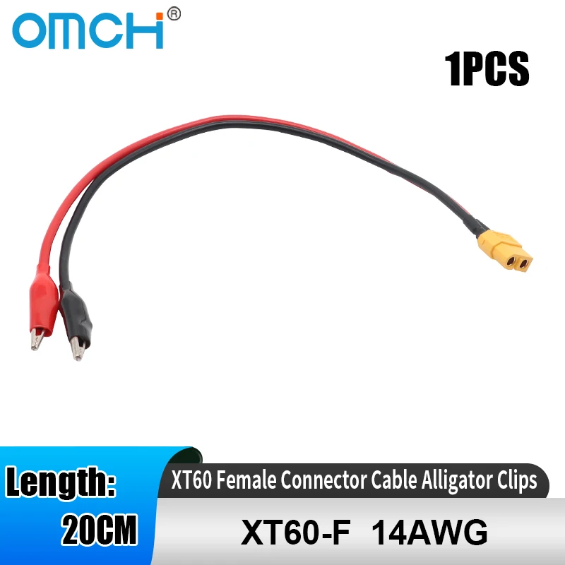 OMCH 14AWG 20cm XT60 Female Connector Cable Alligator Clips For Measure Tool SKYRC Charger Cable Motor Run-in Line