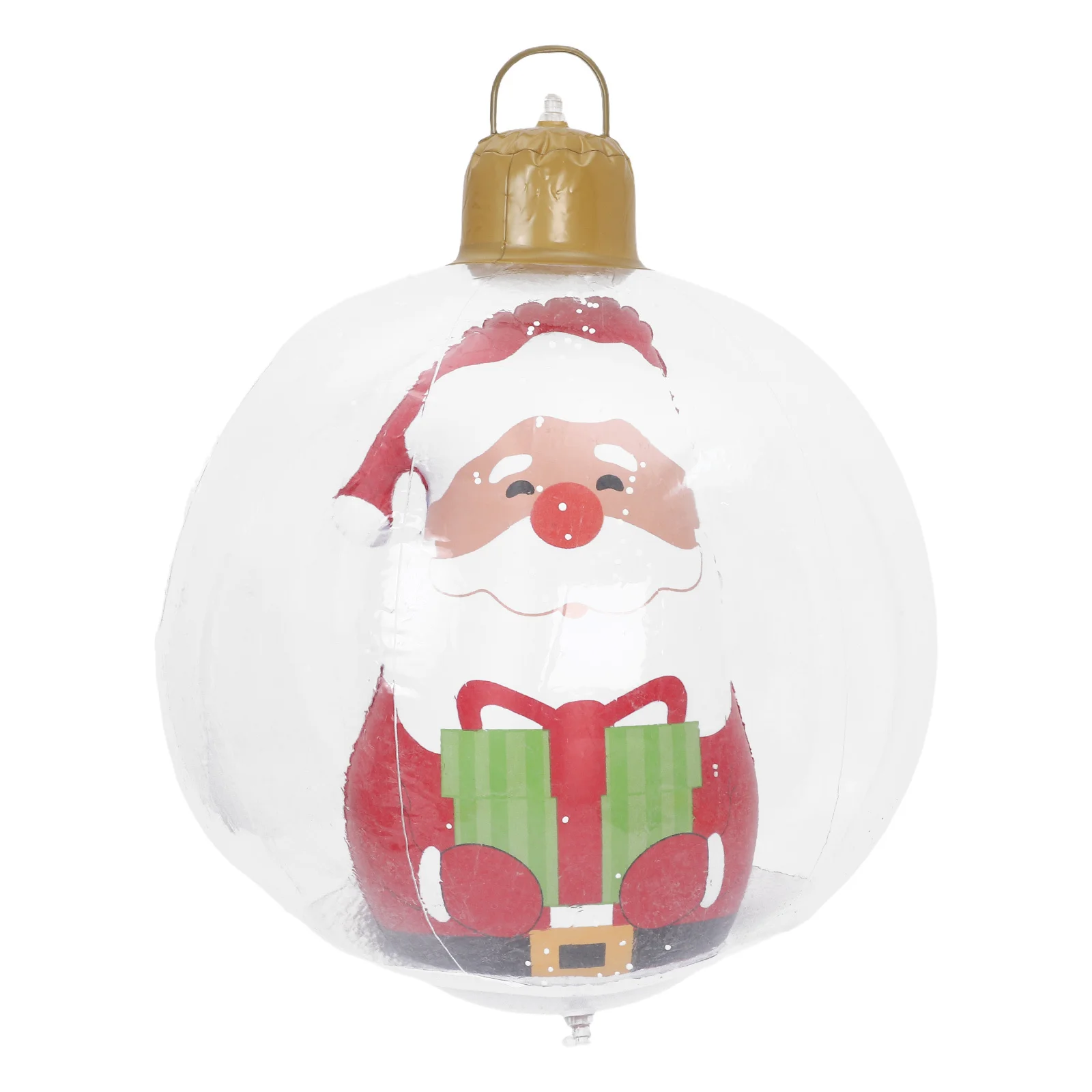 

23,6-дюймовый надувной рождественский шар, светящаяся гигантская уличная взорванная безделушка, устойчивая основа, праздничное украшение для двора, уличные безделушки