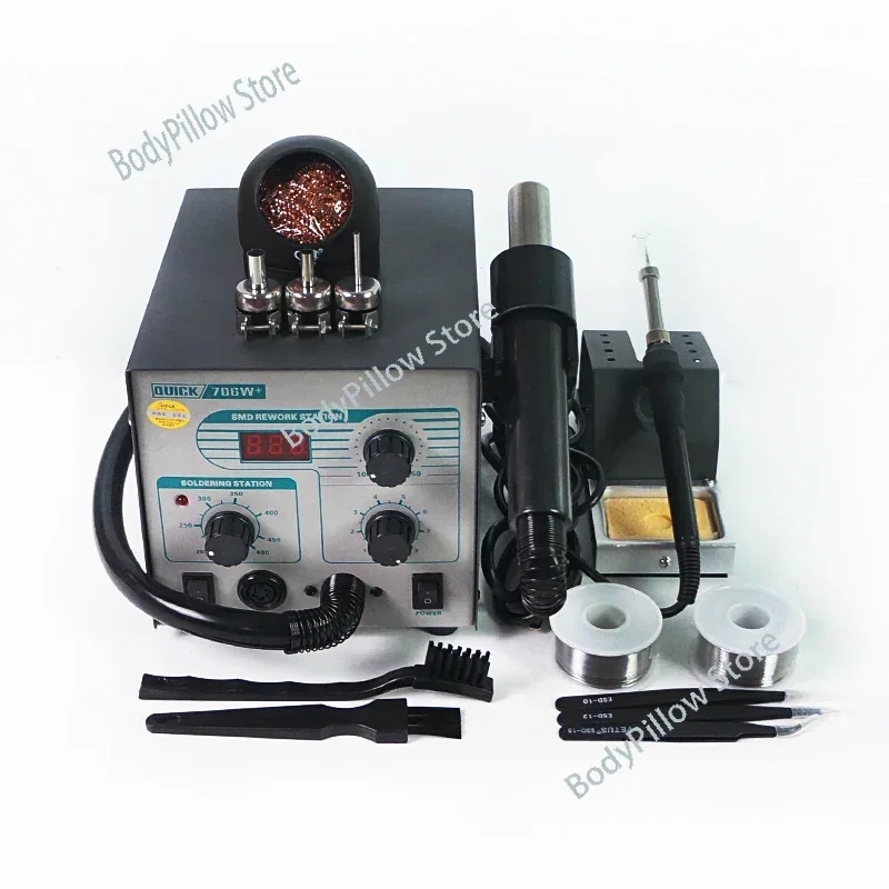 Hot Air Original QUICK 706W+ Soldering Staion Solder Iron DIY Digital Rework Station Phone Repair BGA SMD Soldering Station