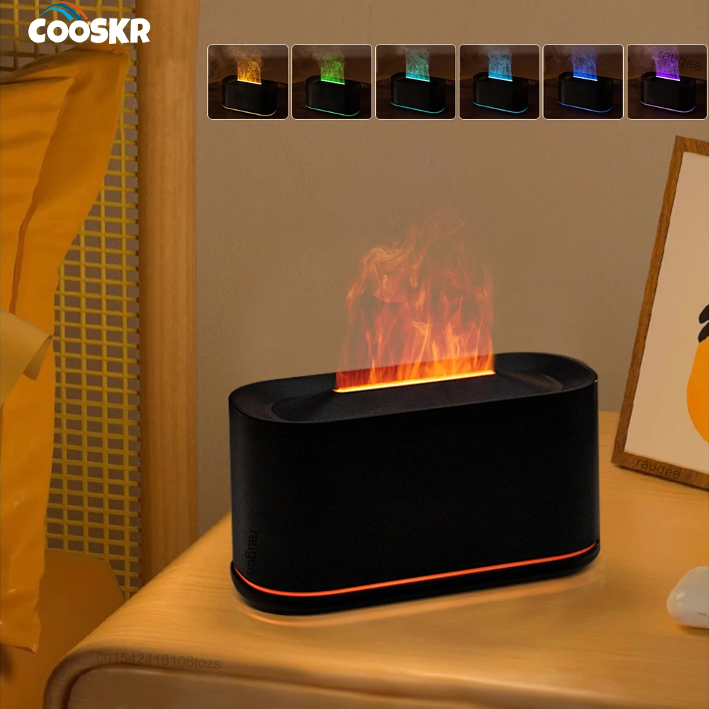 Air Aroma Luftbefeuchter USB Desktop Flamme Luftbefeuchter für Zuhause Mini Luftbefeuchter Duft Ätherisches Öl Diffusor mit Nachtlicht