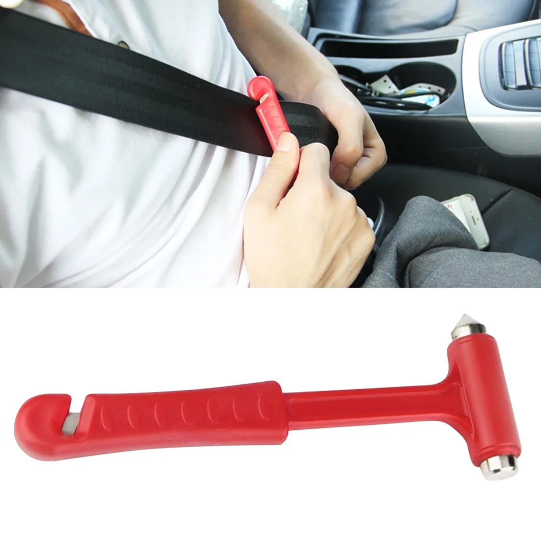 Herramienta de Escape de emergencia para coche, martillo de Escape de autoayuda, rompecristales de emergencia contra incendios, artefacto de vidrio