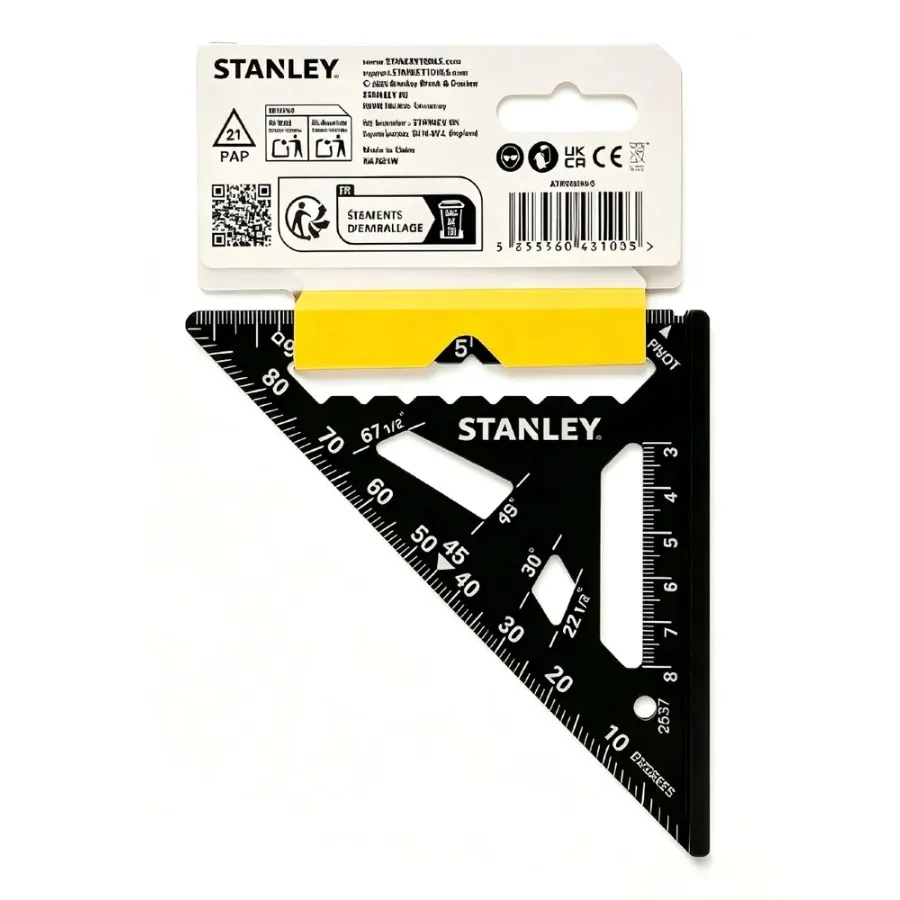 STANLEY STHT46100-0 FATMAX 110mm Aluminium Quick Square Premium Trim Rafter Layout Tool for Carpentry Marking Saw Guide view 6