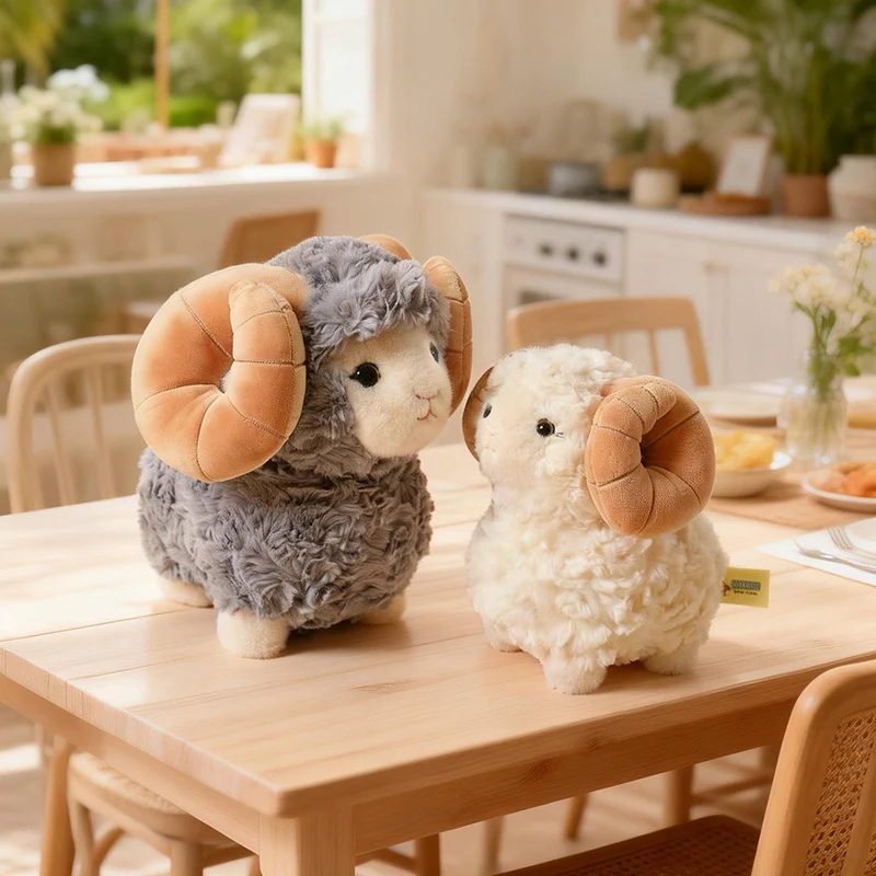 

New Simulation Fluffy Sheep Doll Kawaii Stuffed Plush Toy Doll Cartoon Anime Cute Holiday Gift Fun Children's Doll