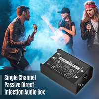 Single Channel Passive DI-Box Direct Injection Audio Box Balanced & Unbalance Signal Converter with XLR TRS Interfaces