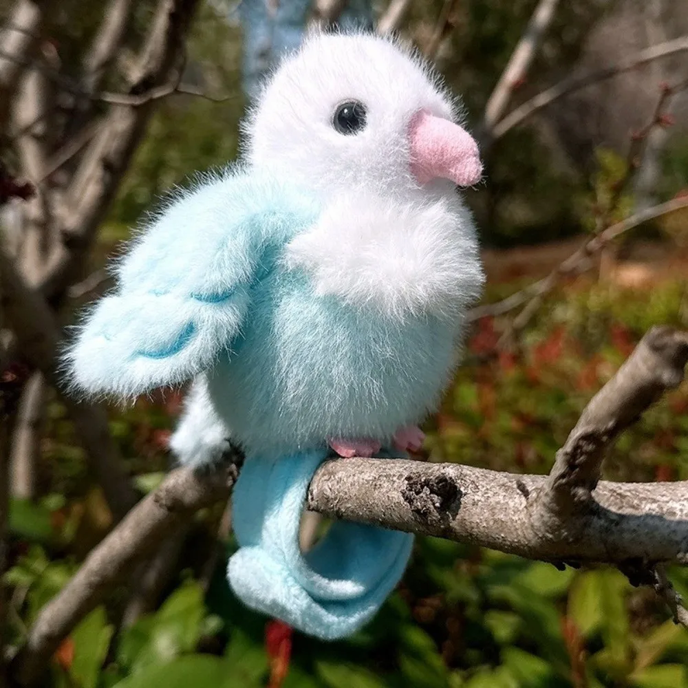 Kawaii Backpacks Pendant Cartoon Stuffed Animal Wristband Bracelet Soft Parrot Key Chain Slap Snap Wrap