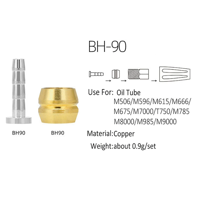 100Pcs Bicycle Brake Olive Brass Connecting Insert Kit For Shimano BH90 Hydraulic Disc Brake Hose,1 - view 2