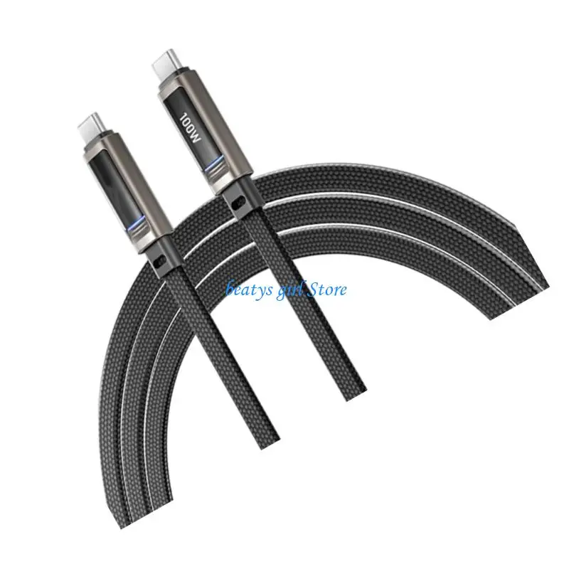 C7AB Heavy Duty Braided 100W Type C To Type C Fast Charging Cable Data Power Delivery