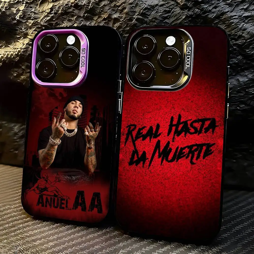 

A-Anuel AA-Real Hasta La Muerte Phone Case For iPhone 17,16,15,14,13,12,11 Plus,Pro Max,XS,Colored Silver Plated Inside Cover