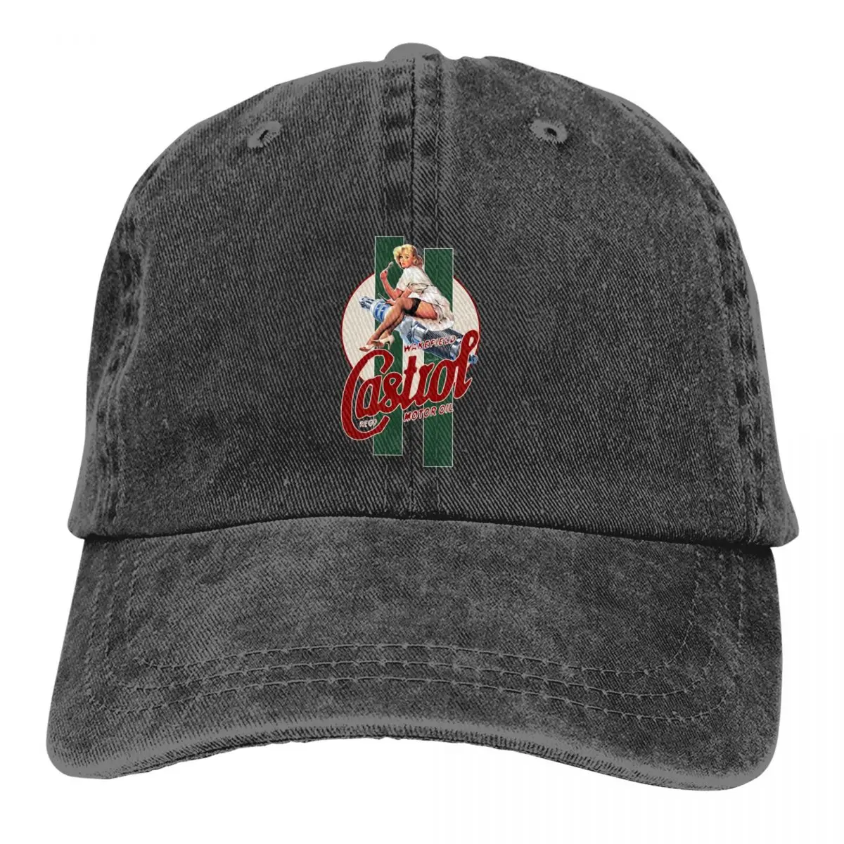 Pure Color Dad Hats Castrol Vintage Women's Hat Sun Visor Baseball Caps Pin Up Girl Peaked Cap