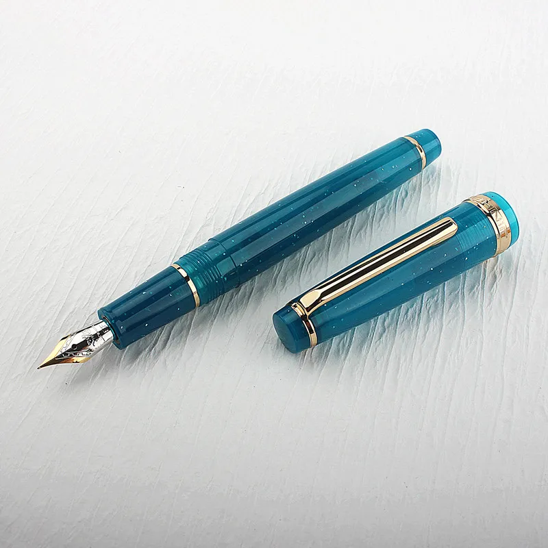 Jinhao 82 Füllfederhalter – F-Feder 0,5 Mm, Baikalsee Blau Mit Goldclip