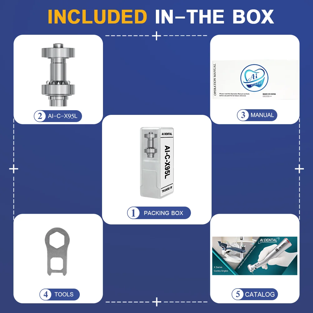 1 pcs AI-X Serie Cartridge Rotor Ceramic/Ball Bearing Dental Contra Angle Slow  Speed Handpiece Tips Accessories