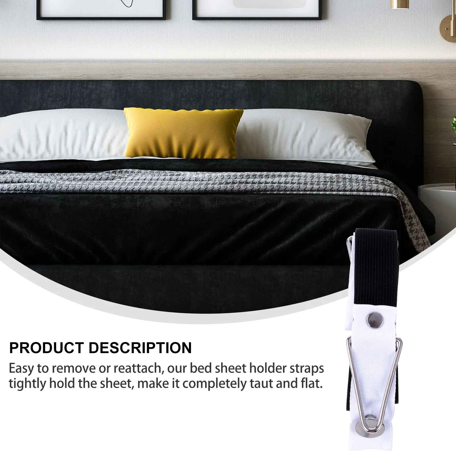 

4Pcs Quilt Fastener Clips Adjustable Bed Sheet Holders Snaps Lock Type No Hurting to Sheets Fitted Sheet Clips for Mattress Pads