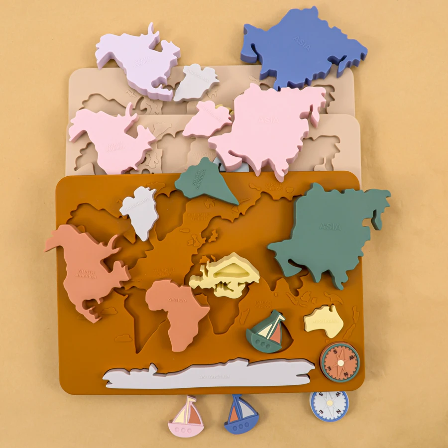 Dropshipping Center World Map Puzzle Baby Toy Montessori Educational Cognition Intelligence Puzzle Game For Children Toys