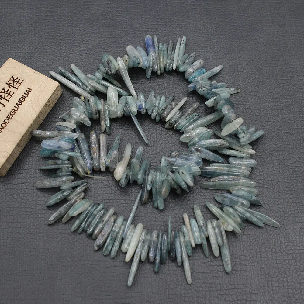 APDGG Natural Green&Blue Kyanite Top-drilled Freeform Fancy Loose Beads 15.5\