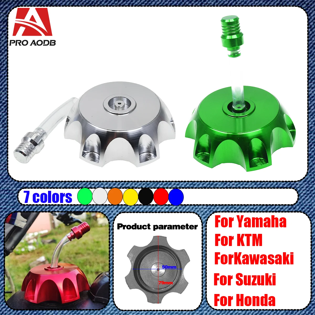 

Universal Motorcycle Breather Vent CNC Aluminium Gas Fuel Tank Cap For Yamaha Kawasaki Honda KTM Suzuki Motorcycle Dirt Bike ATV