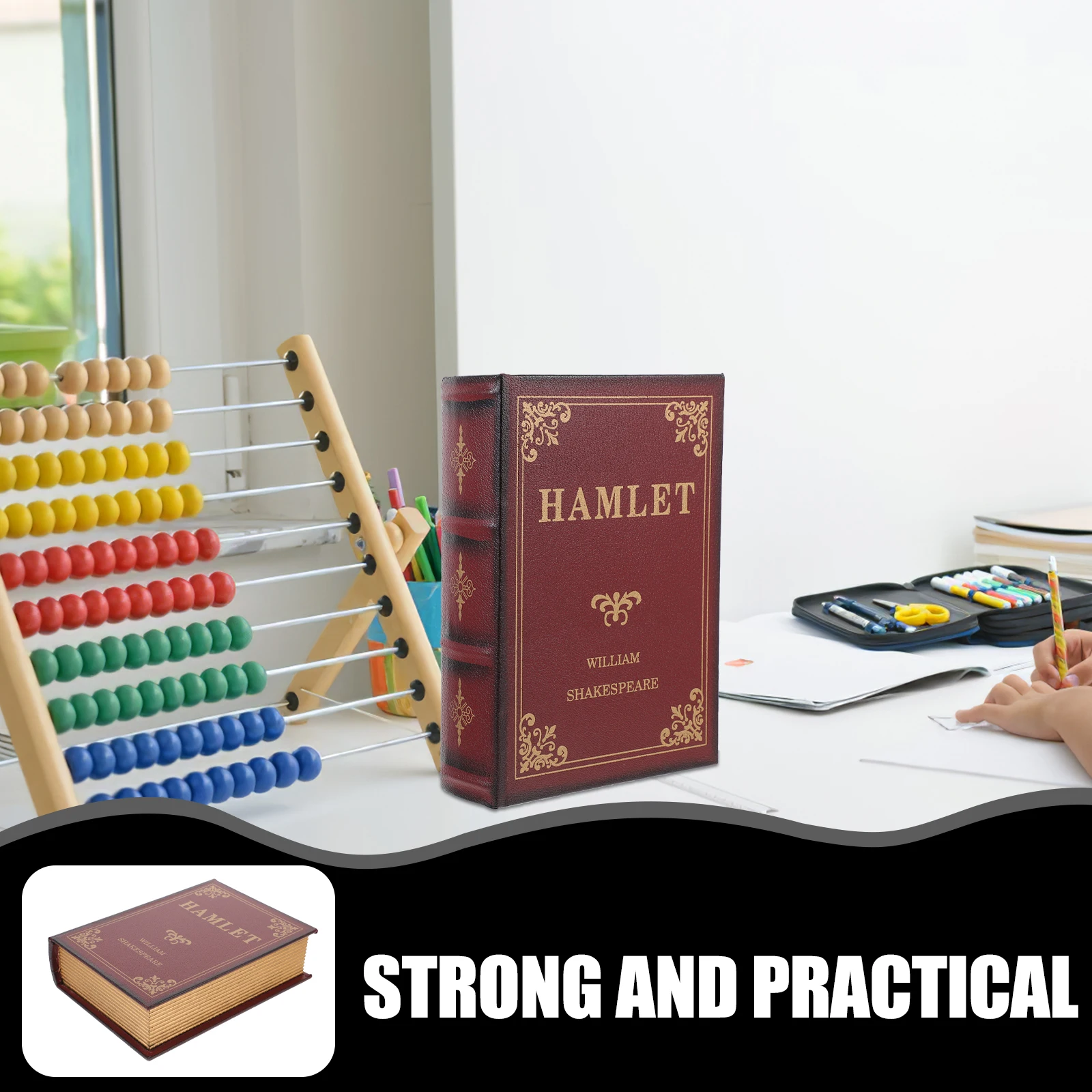 

1pc Vintage Style Shaped Storage Box Decorative Fake Organizer for Home Office Shelf Coffee Table Decor False Box Faux Book