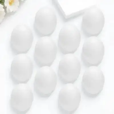 

12pcs Simulation Bird Eggs Smooth Round Plastic Egg Props For Bird Nesting Easter Decoration Dove Coop Accessories Pet Supplies