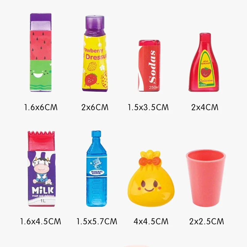 New Kids Toys Simulation Fridge Refrigerator Accessories Pretend Play Educational For Kitchen Set Food For Children's Gifts