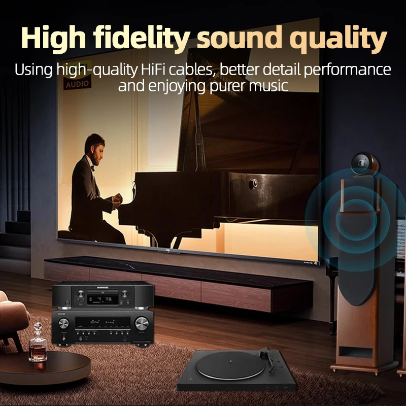 TODN HIFI 6N OFC توصيل 3.5 مللي متر إلى 2RCA كابل الصوت مطلية بالذهب التوصيل 3.5 مللي متر جاك لمكبرات الصوت فك التشفير