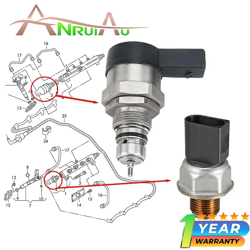 

Fuel Pressure Regulator and Fuel Pressure Sensor For Audi Q7 6.0 TDI quattro 2006-2015 04L130089F 05A906051