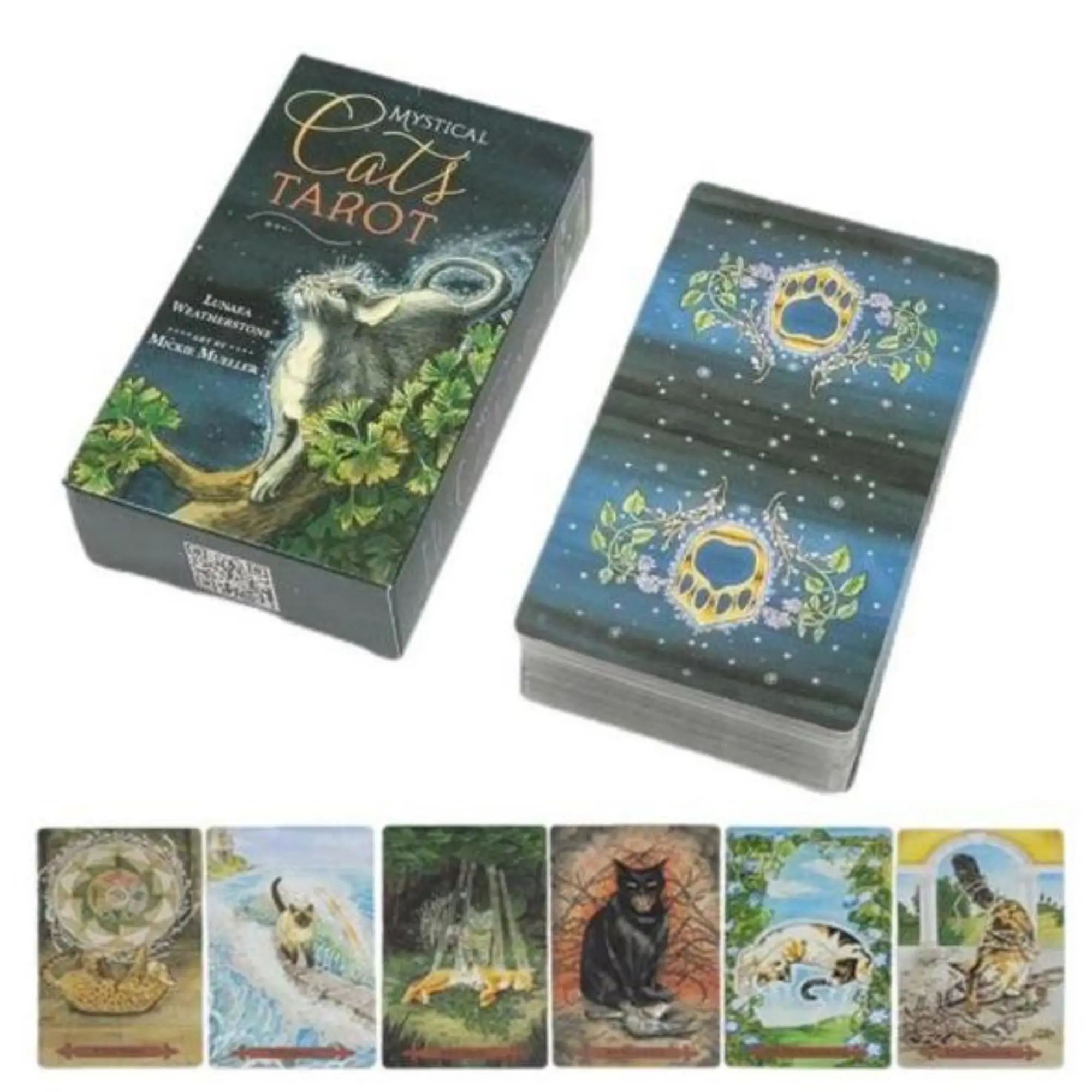 Mystical Cat Tarot New English Card Deck 12x7cm 78 Cards/Set Nice Kinds of Cats Design For Parent-child Interaction Games