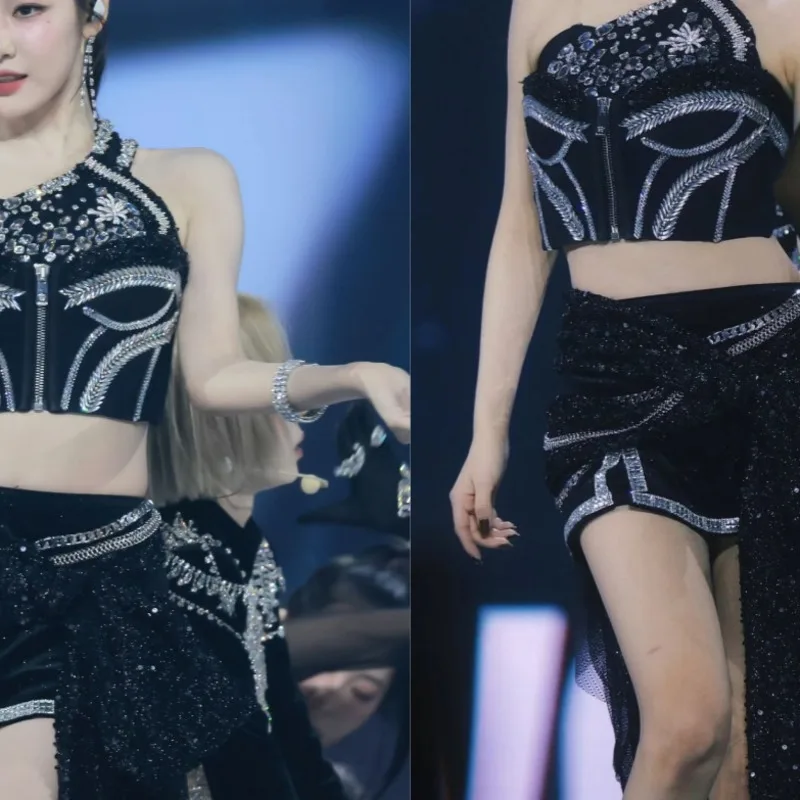 2025 Mädchen-Gruppenkostüm, Jazz-Bühnenkostüme, Kpop Idol-Outfit, Hip Hop Street Dance, Erwachsene Frauen, Jazz Dance, sexy koreanisches Mädchen-Outfit