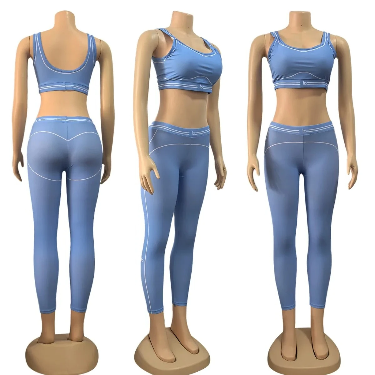 

Yoga Set Fitness Outfit Breathable Moisture Lightweight Two-Piece Wicking Stretchy