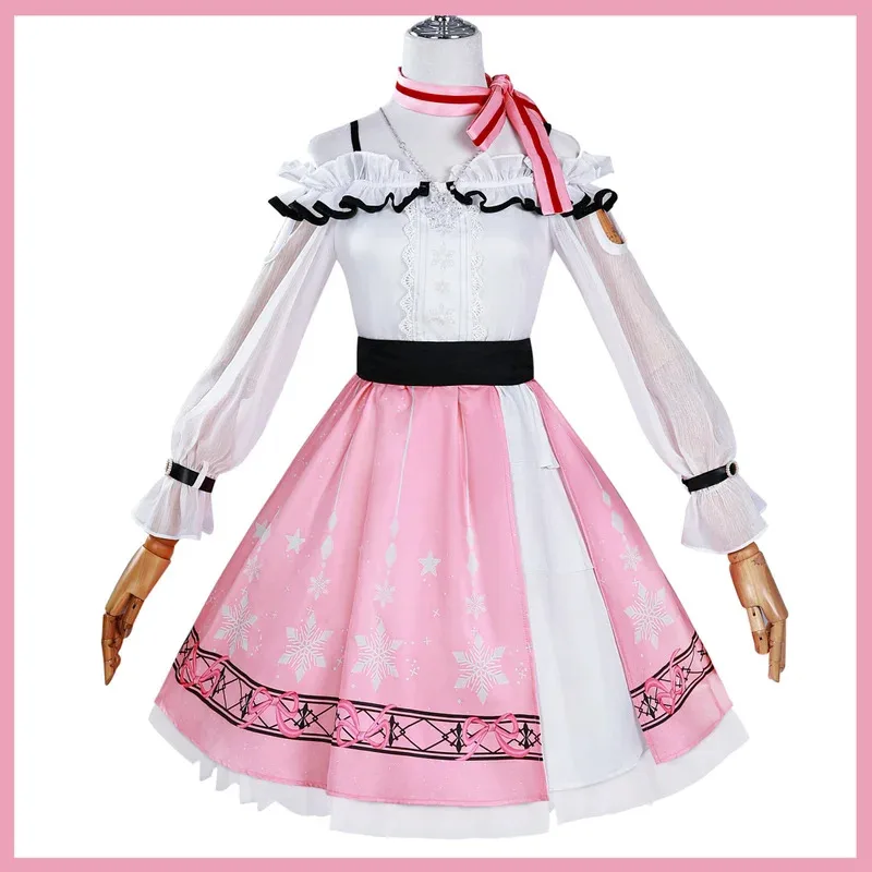 Disfraz de Cosplay CyGame Nikki, peluca de Anime Infinity Nikki, vestido rosa dulce de Lolita, bonito traje de fiesta de Halloween para mujer, traje de falda