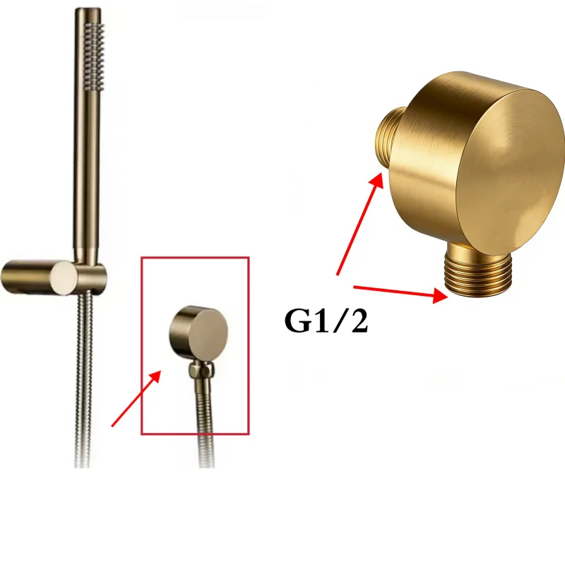 Brass Concealed Shower Head Connector Wall Supply Elbow G1/2Inch Water Outlet for Shower Connector Accessories