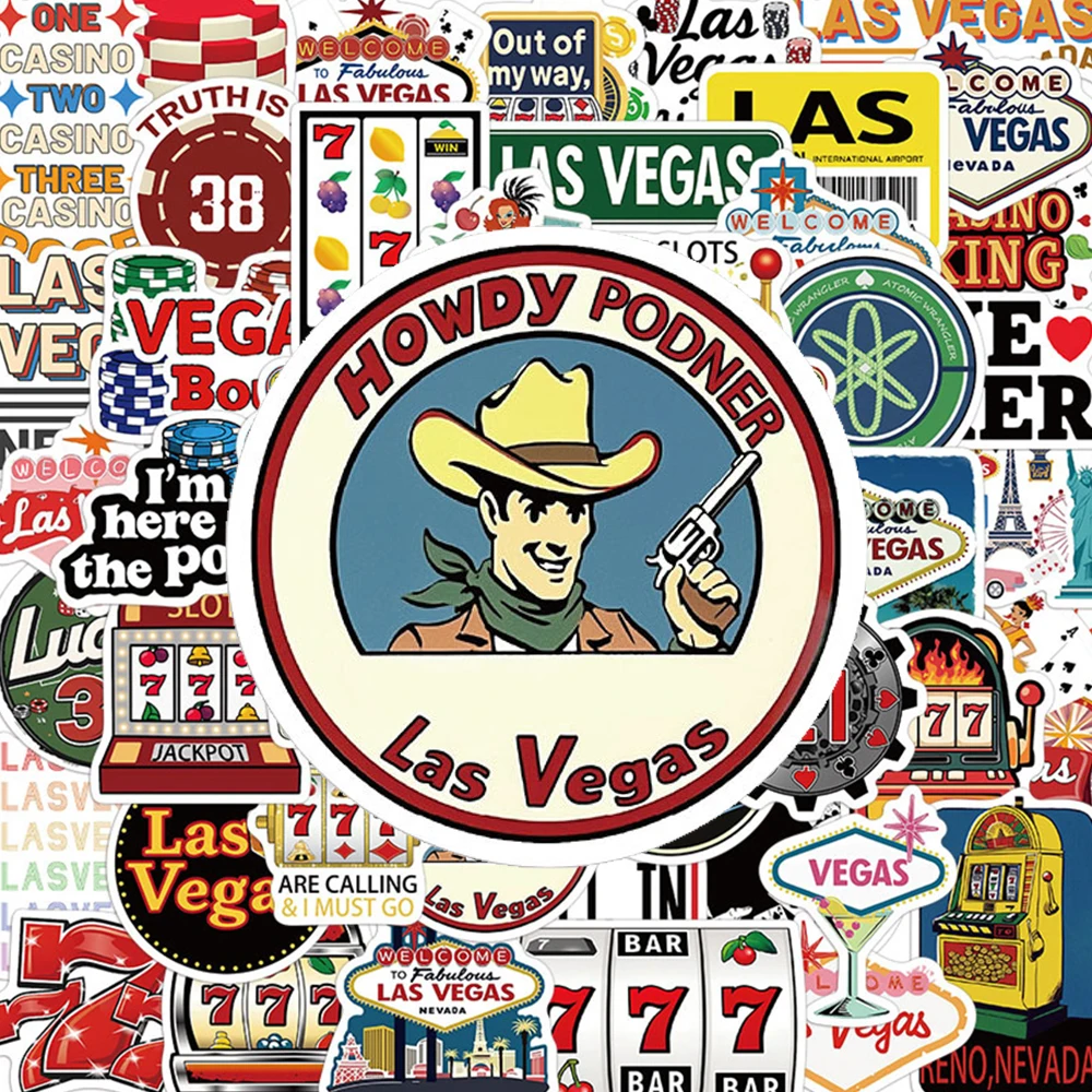

10/30/50pcs Las Vegas Chess and Card Games Stickers Funny American States Sticker DIY Stationery Phone Notebook Cool Decals Toys
