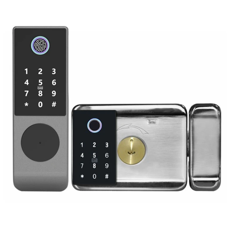 Waterproof Tuya Smart Lock Wifi Double Side Fingerprint Lock Outdoor Gate Digital Password Remote App Home Electronic Rim Lock