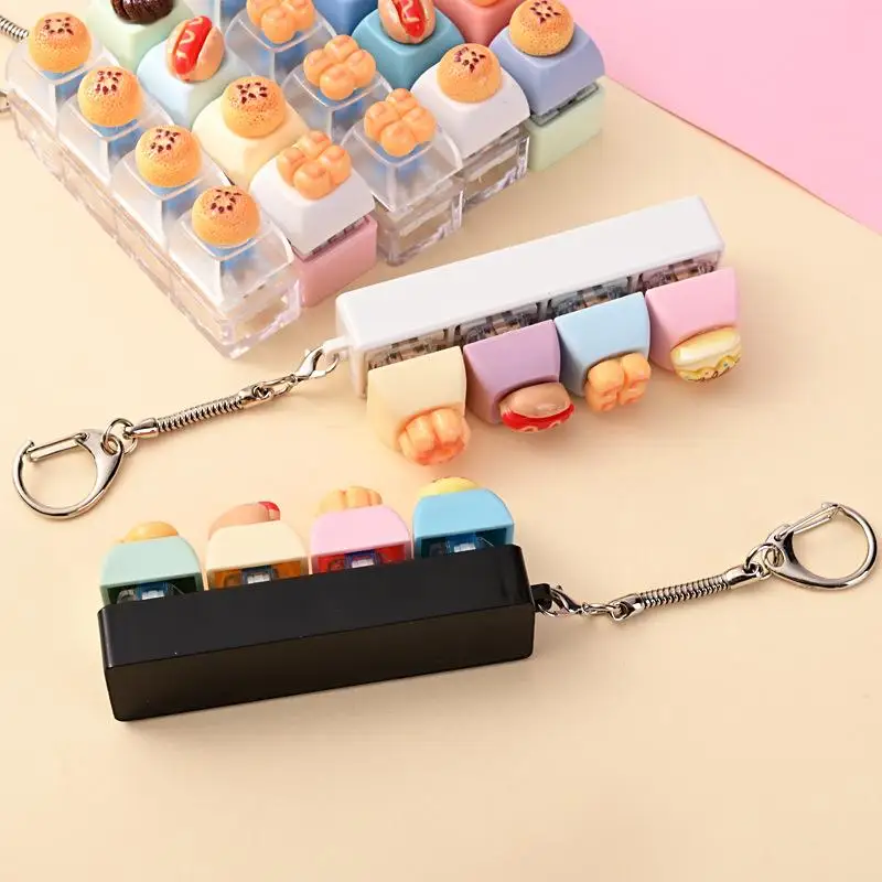 New！1PC Creative Cute Bread-shaped Keychain Stress-relief Toy Small Accessory For Venting And Relaxation, A Little Gift