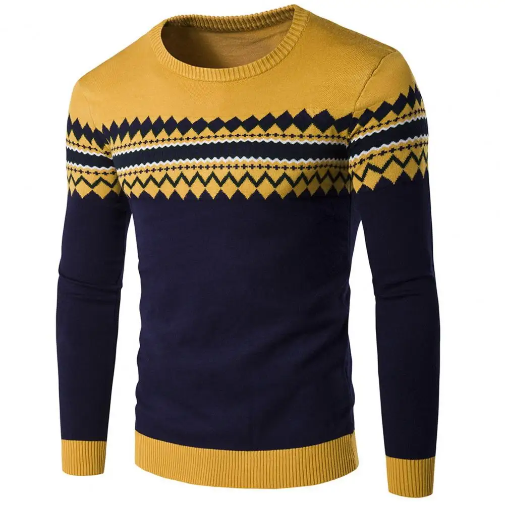 Herbst Winter Männer Pullover Rundhals ausschnitt Langarm klassische Farbe dicke Basic Pullover Top trend ige britische Herren Pullover Pullover