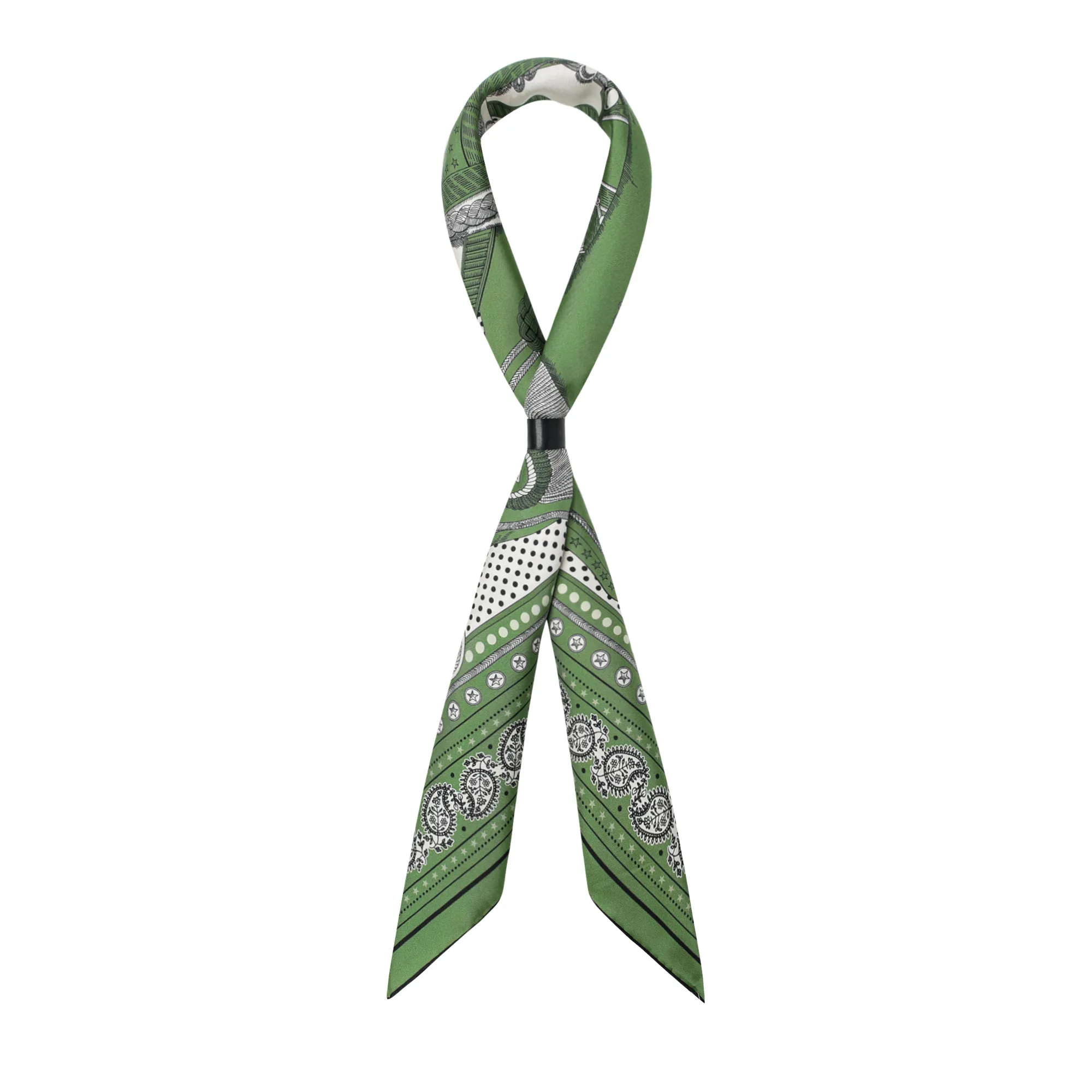 Lenço de seda verde 90cm, bandanas de cabelo quadradas, bordas enroladas à mão, lenços de roupas femininas, acessórios de bolsa, presente de amante de natal