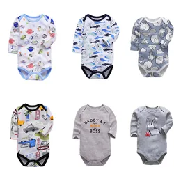 Newborn Bodysuit Baby Babies Bebes Clothes Long Sleeve Cotton Printing Infant Clothing 1pcs 0-12 Months