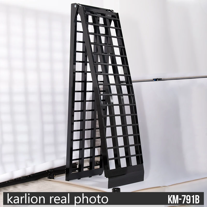 For KARLION 3m Black Anodized Aluminum Ladder 680KG Capacity 46cm Width Non-Slip CE Certified Universal Fit Moto Ramps Motorcycl