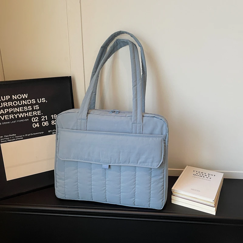 14-inch Business Commuter Laptop Bag Women's Large Capacity Lightweight Shoulder Bag Multi-Pocket Tablet Protective Case