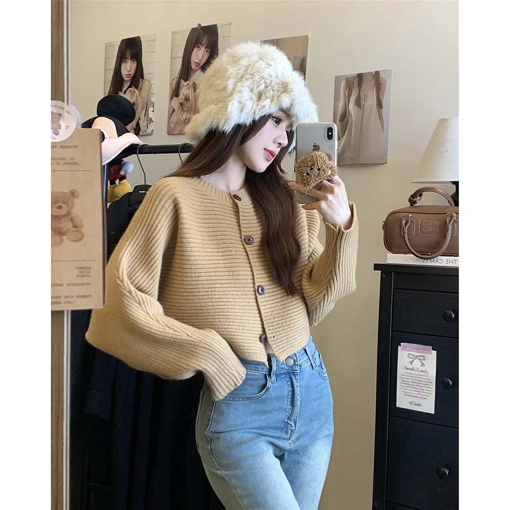 Sweet Sle ort Maglione lavorato a maglia Cardigan Batwing da donna Sve Sottile Autunno Nuovo Faion Inizio autunno Nuovo arrivo Maglia da donna...