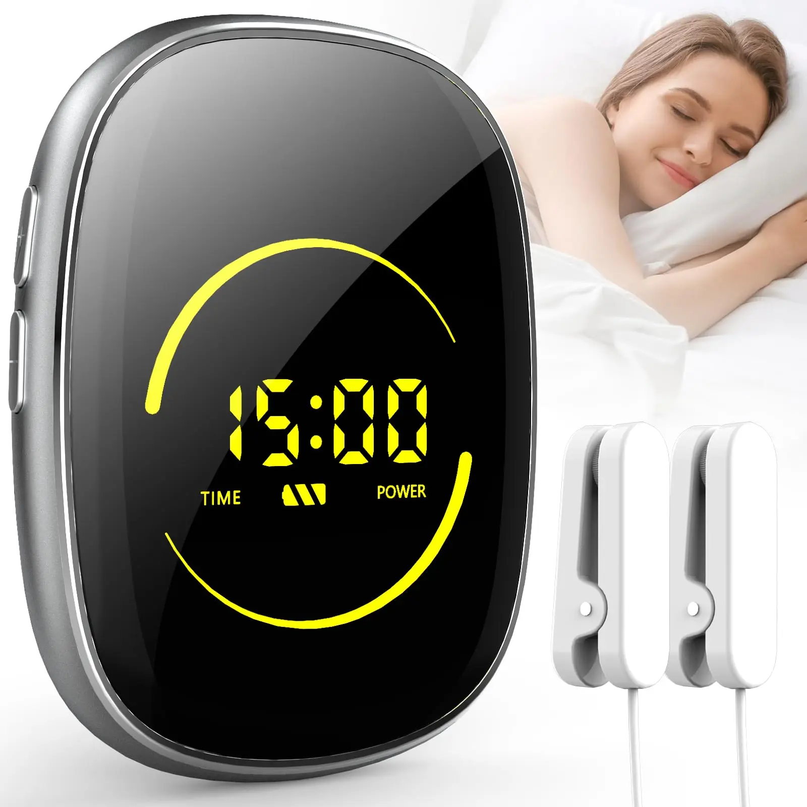 

Sleep Aid Device with Ear Clips Level 12 EMS Sleep Aid Relaxation Treatment Hypnosis Device for Anxiety Relief&Fast Asleep