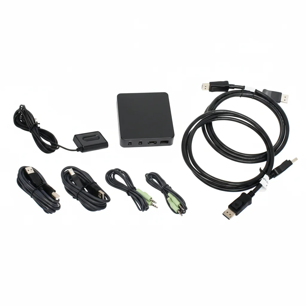 

IOGEAR GCS62DP 2-Port DisplayPort KVM Switch - 2 Computers - 1 Local User - 4096 x 2160 - 4 x USB - 3 x - Used-Like New