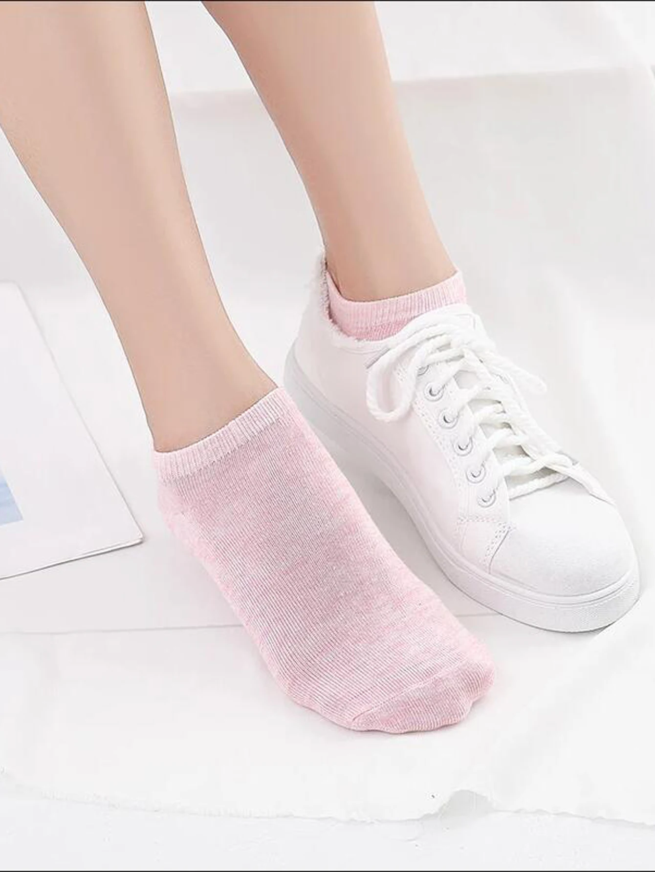 10/20 Pairs Women\' s Candy Colors Ankle Socks Invisible Black And White Breathable Sports Socks For Ladies Girls