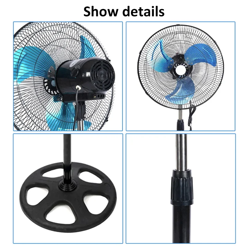 Fan Portable 18 Inch Pedestal Fan 3-Speed Pedestal Fan Adjustable Height Standing Floor Fan for living room, bedroom, kitchen