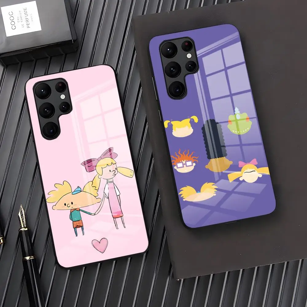 Hey Arnold Helga Bonito Phone Case For Samsung S26 S25 Plus S20 S20 Plus S22 Ultra S23 FE S21 Plus S21 Ultra Glass Cover