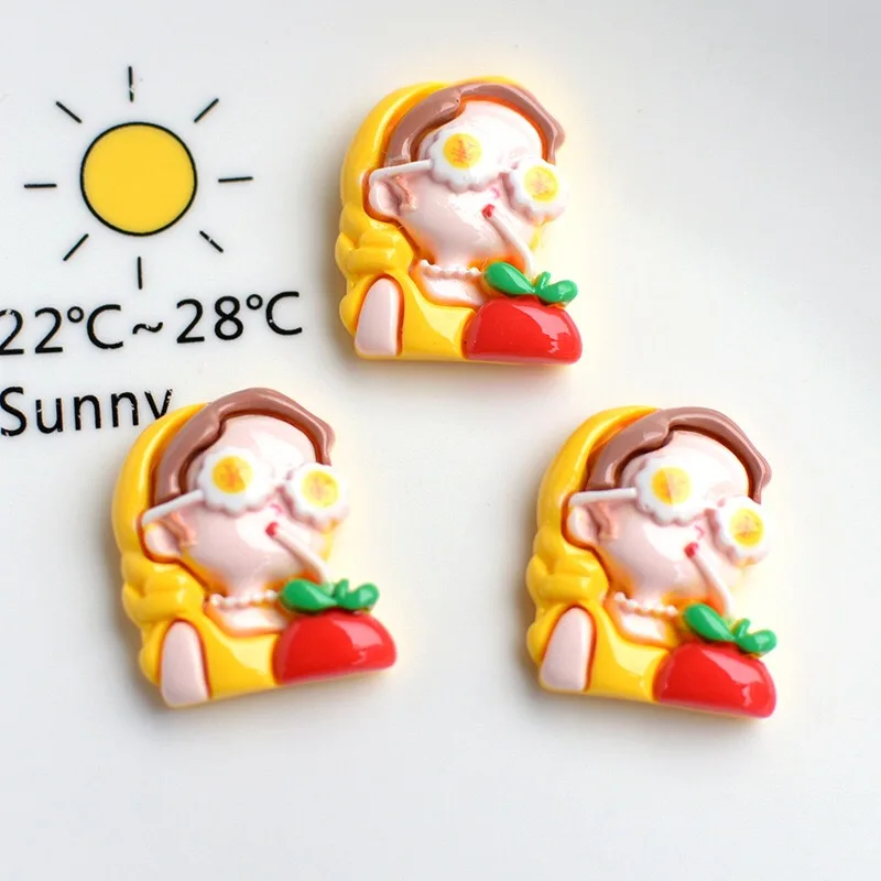 5 stücke Cartoon Reiche Frau Schönheit Harz Flatbacks Scrapbooking Kawaii Mädchen Charakter Teile Tagebuch Dekorieren Harz Zubehör – Detail 12