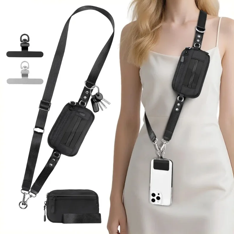 Crossbody Bag for Women Nylon Shoulder Strap Multifunctional Adjustable Strap Crossbody with Wallet Can Hold Keys, Credit Cards