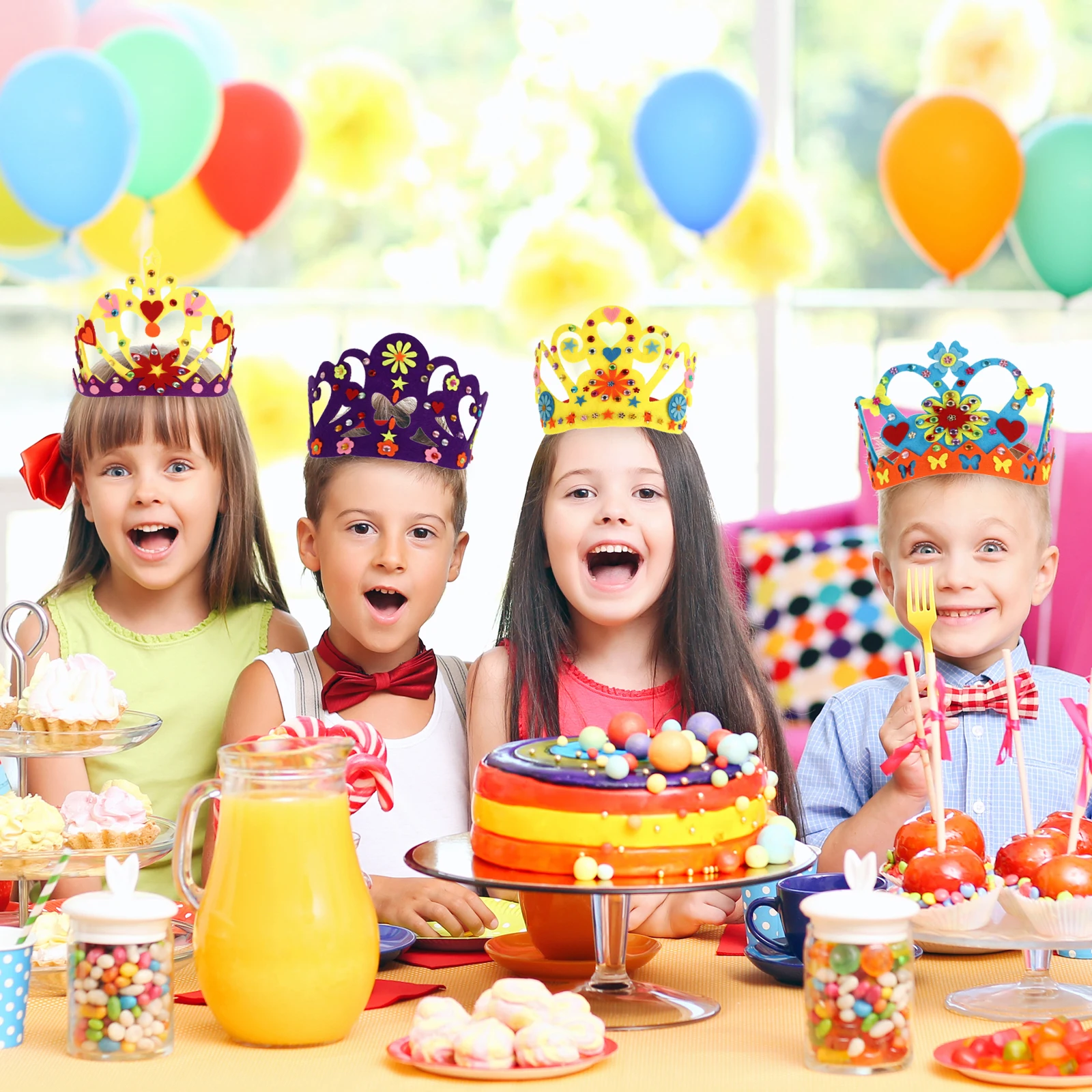 

8 Pcs DIY Crown Material Pack Headwear Handmade Headdress for s Felt Princess