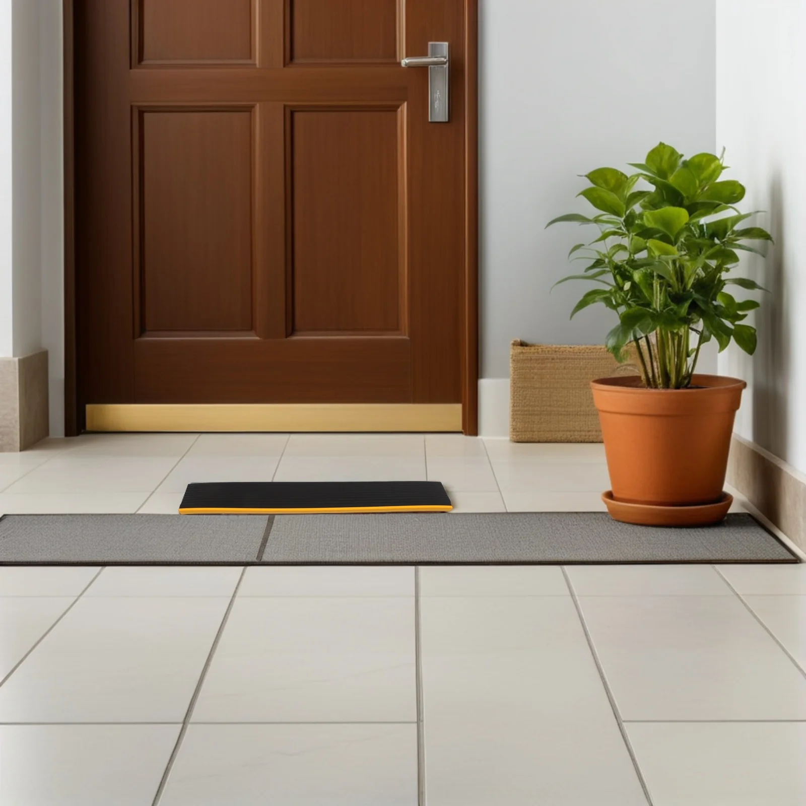 

3Pcs PVC Doorway Ramp Soft Transition Mat Door Sill Reducer Robot Vacuum Accessibility Wheelchair Stroller Ramp