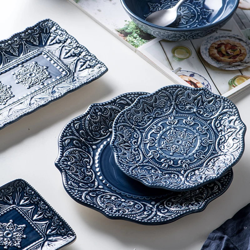 

Ceramic Modern Full Tableware Japanese Style Hospitality Complete Tableware Dishes Birthday Pratos De Jantar Ceramic Plates Set