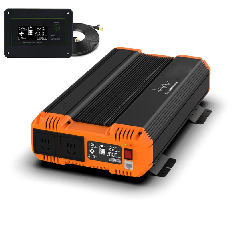 2500W Pure Sine Wave Inverter RS485 Communication LCD Display Supports External Display Dynamic Refresh Data 12V 24V 48V
