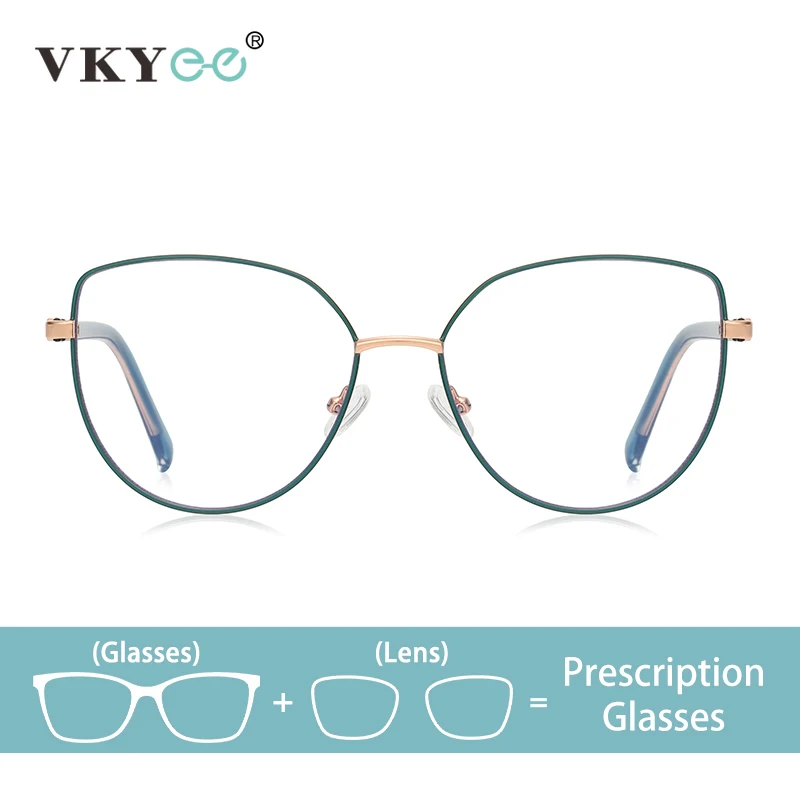 

VKYEE Simple New Fashion Butterfly Design Progressive Multifocal Photochromic Anti-Blue Light Glasses Customizable Prescription